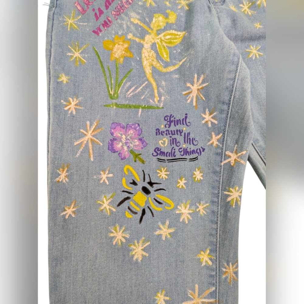 Fairycore Jeans OOAK Whimisical Shimmery Sparkle - Picture 5 of 12